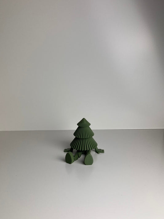 Sitzender Weihnachtsbaum – 3D-gedruckte Weihnachtsfigur mit beweglichen Beinen
