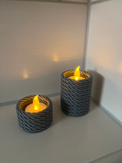 Teelicht-Halter für LED-Teelichter – Seiloptik | 3D-gedruckte Dekoration | OHNE LED-TEELICHT