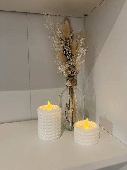 Teelicht-Halter für LED-Teelichter – Seiloptik | 3D-gedruckte Dekoration | OHNE LED-TEELICHT