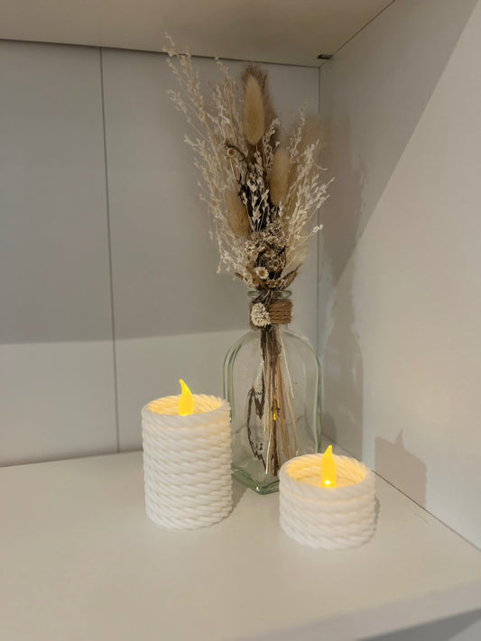 Teelicht-Halter für LED-Teelichter – Seiloptik | 3D-gedruckte Dekoration | OHNE LED-TEELICHT