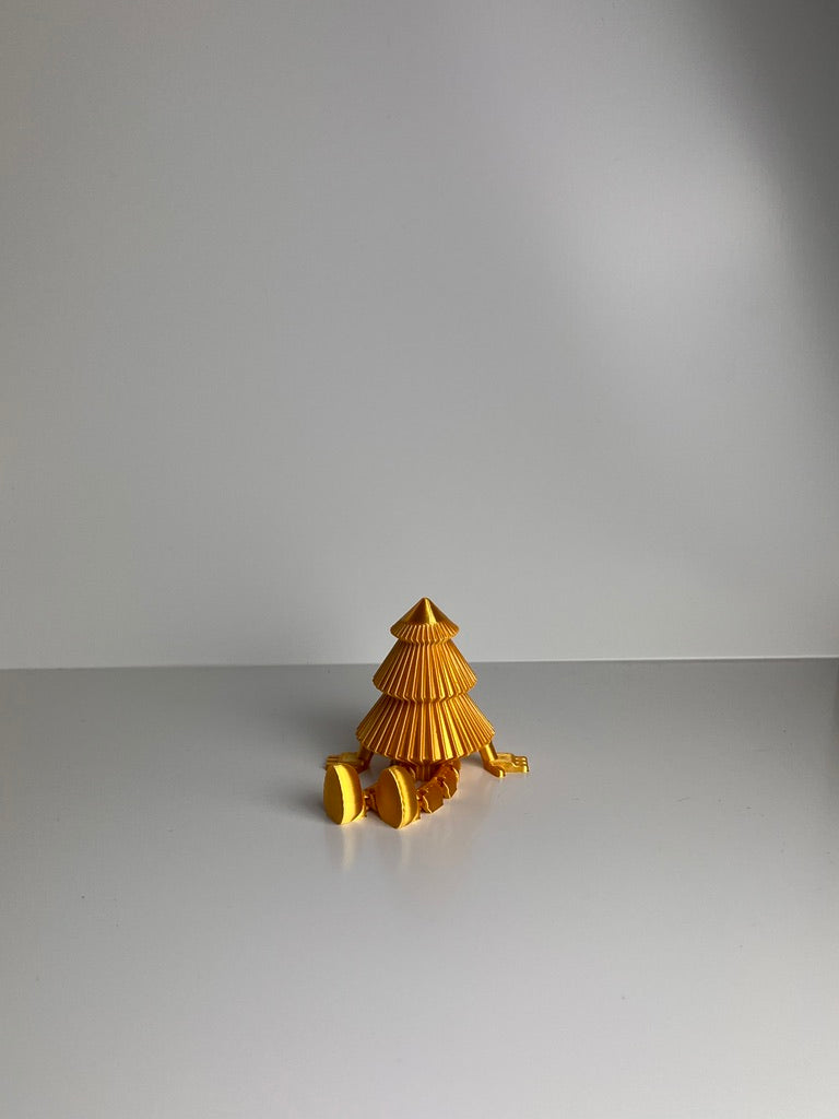 Sitzender Weihnachtsbaum – 3D-gedruckte Weihnachtsfigur mit beweglichen Beinen
