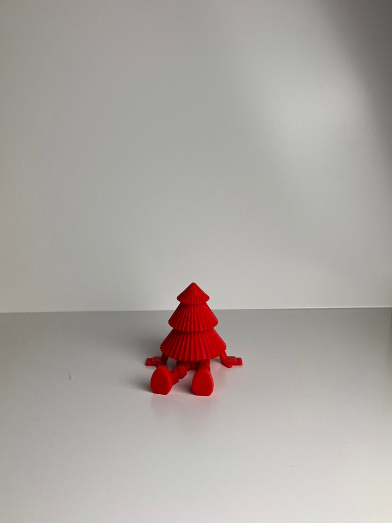 Sitzender Weihnachtsbaum – 3D-gedruckte Weihnachtsfigur mit beweglichen Beinen