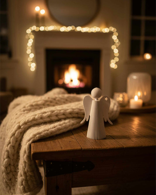 Modern geriffelter Engel – Weihnachtsdeko (3D-Druck)