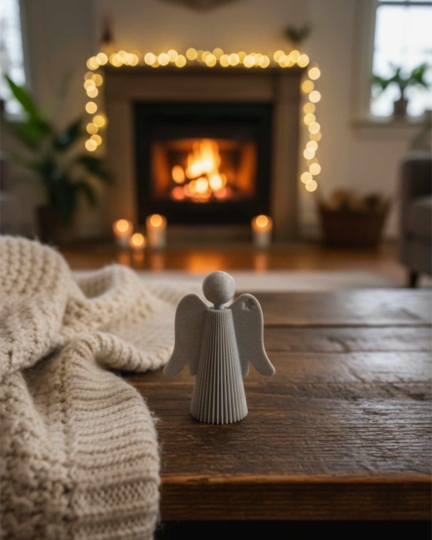 Modern geriffelter Engel – Weihnachtsdeko (3D-Druck)