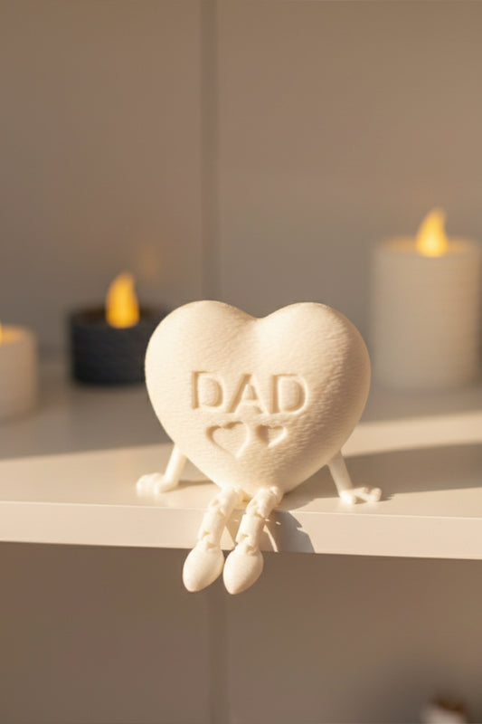 Herz „Dad“ – 3D-gedruckte Geschenk- & Dekofigur für Papa