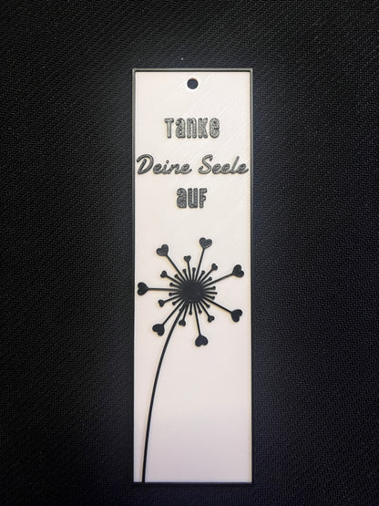 Pusteblume Lesezeichen – „Tanke Deine Seele auf“