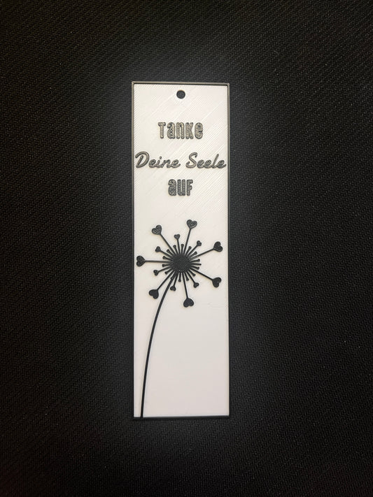 Pusteblume Lesezeichen – „Tanke Deine Seele auf“