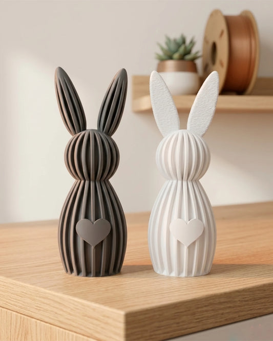 Moderner Deko-Osterhase im Rillen-Design