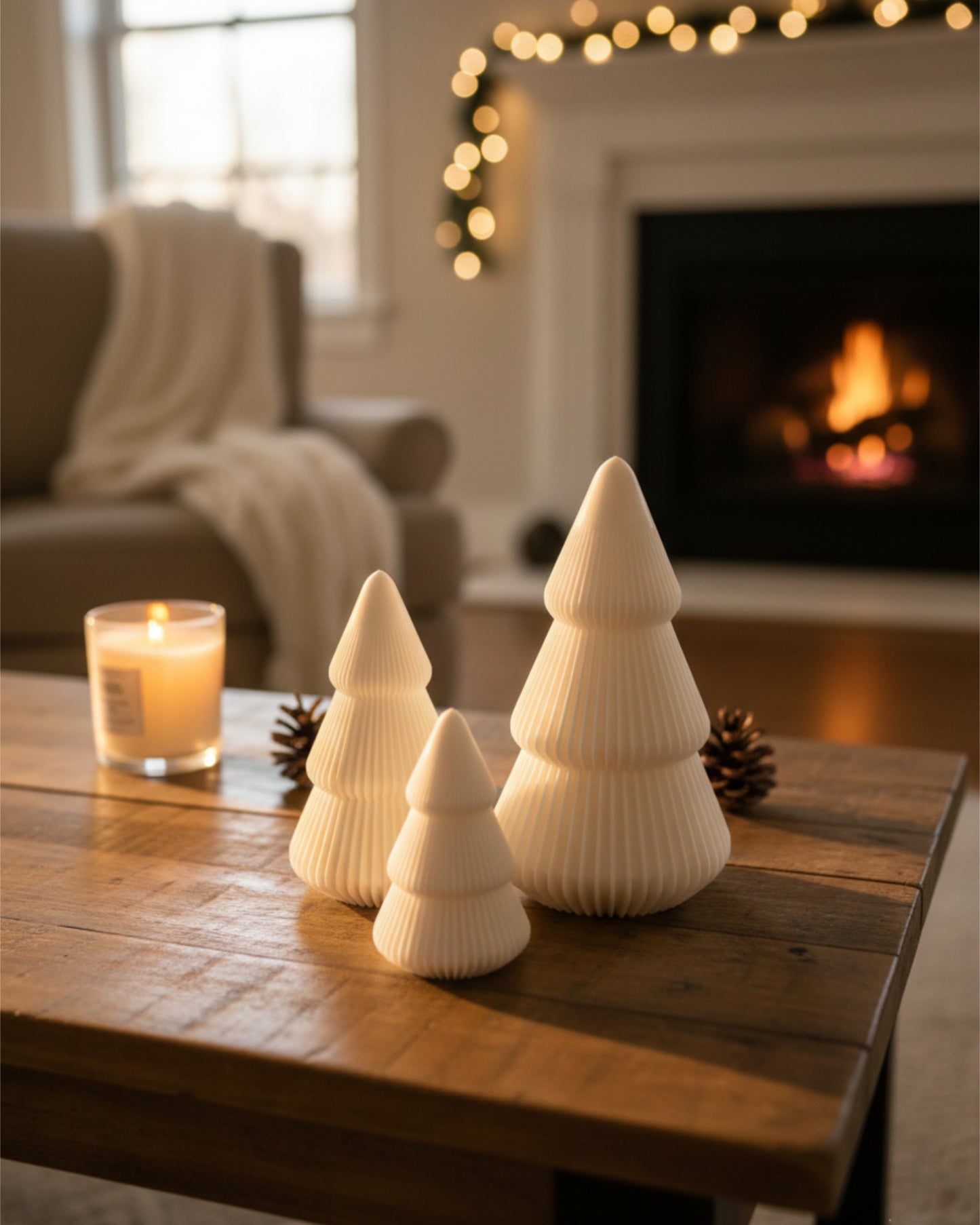 Moderner 3D-gedruckter Tannenbaum – Minimalistische Weihnachtsdeko in 3 Größen oder als Set