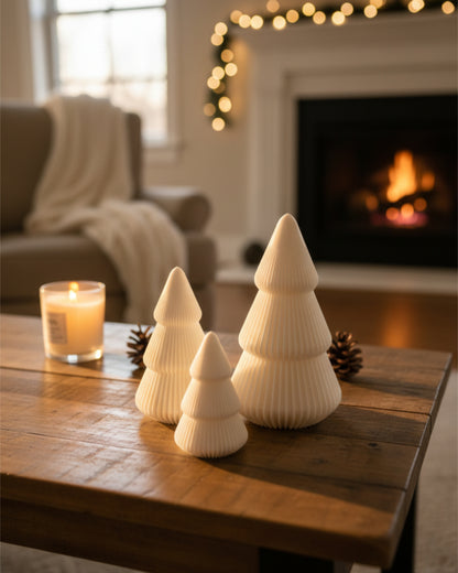 Moderner 3D-gedruckter Tannenbaum – Minimalistische Weihnachtsdeko in 3 Größen oder als Set