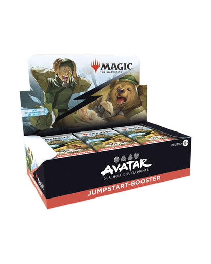 Avatar – Der Herr der Elemente Jumpstart-Booster-Display – Vorderansicht des MTG Displays bei TCGMasterPrint-open-display