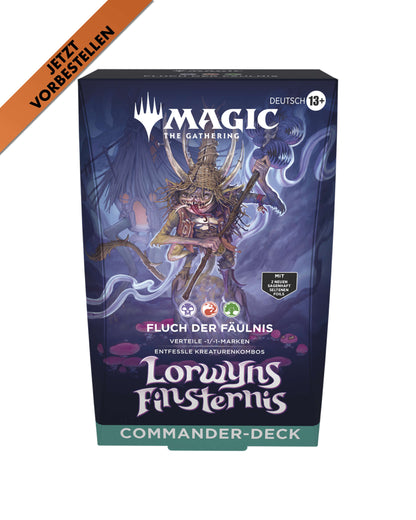 Lorwyns Finsternis Commander-Deck Fluch der Fäulnis – Vorderansicht des Magic: The Gathering Decks bei TCGMasterPrint-vorbestellung
