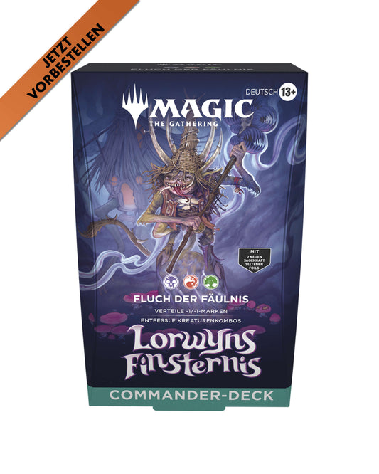 Lorwyns Finsternis Commander-Deck Fluch der Fäulnis – Vorderansicht des Magic: The Gathering Decks bei TCGMasterPrint-vorbestellung
