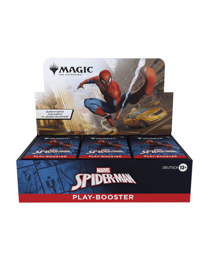 Marvel’s Spider-Man Play-Booster-Display für Magic: The Gathering – offizielles TCG-Set bei TCGMasterPrint - Vorderansicht