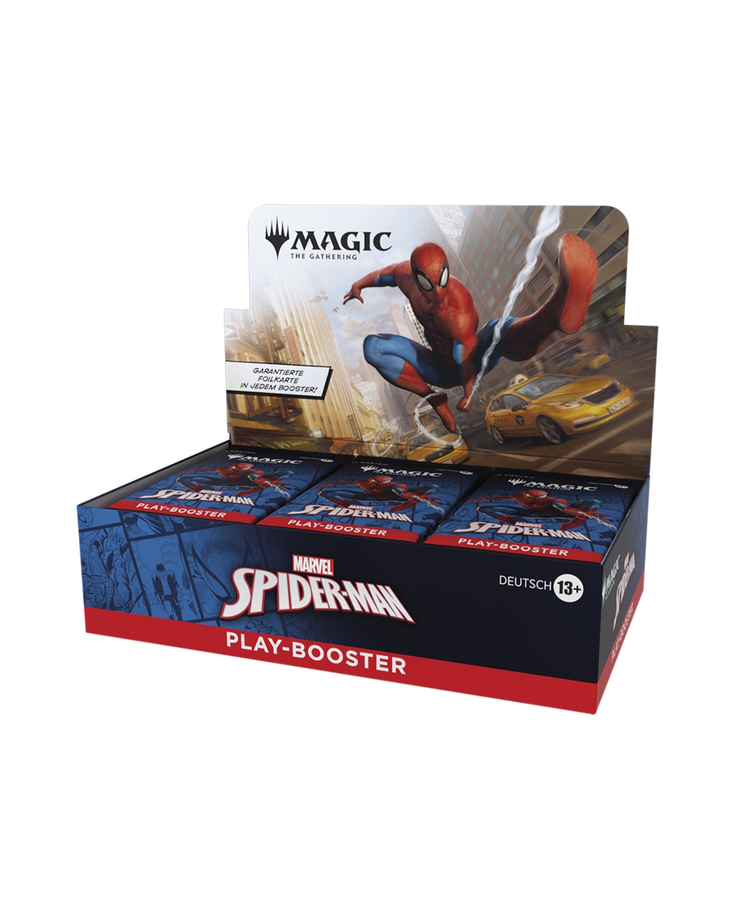 Marvel’s Spider-Man Play-Booster-Display für Magic: The Gathering – offizielles TCG-Set bei TCGMasterPrint-Seitenansicht-rechts