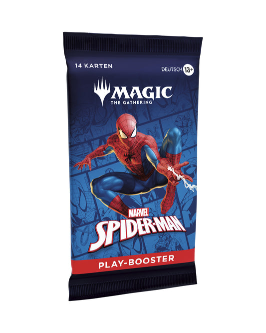 Marvel’s Spider-Man Play-Booster – rechte Seitenansicht des MTG Boosters bei TCGMasterPrint
