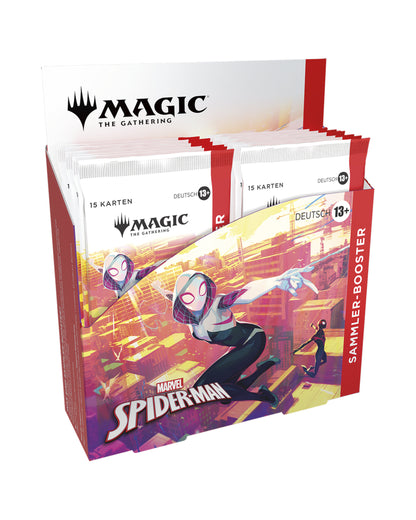 Marvel’s Spider-Man Sammler-Booster-Display – linke Seitenansicht des MTG Collector Displays bei TCGMasterPrint