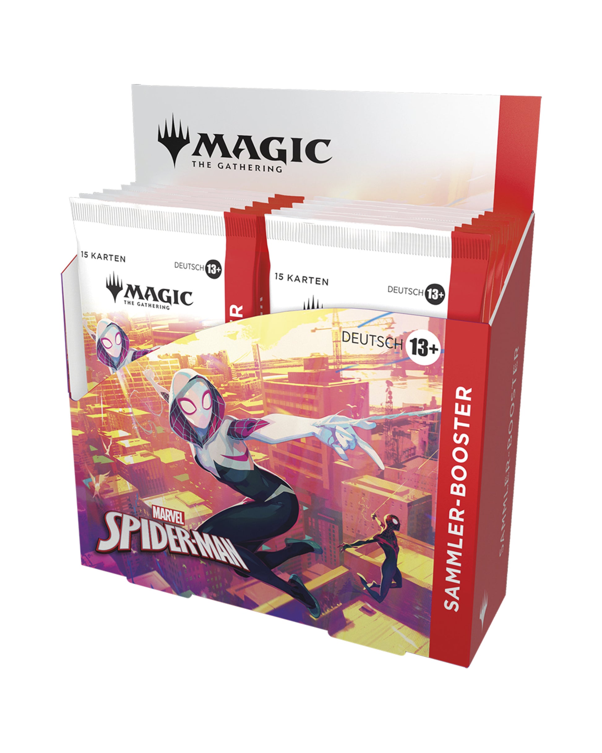 Marvel’s Spider-Man Sammler-Booster-Display – rechte Seitenansicht des MTG Collector Displays bei TCGMasterPrint
